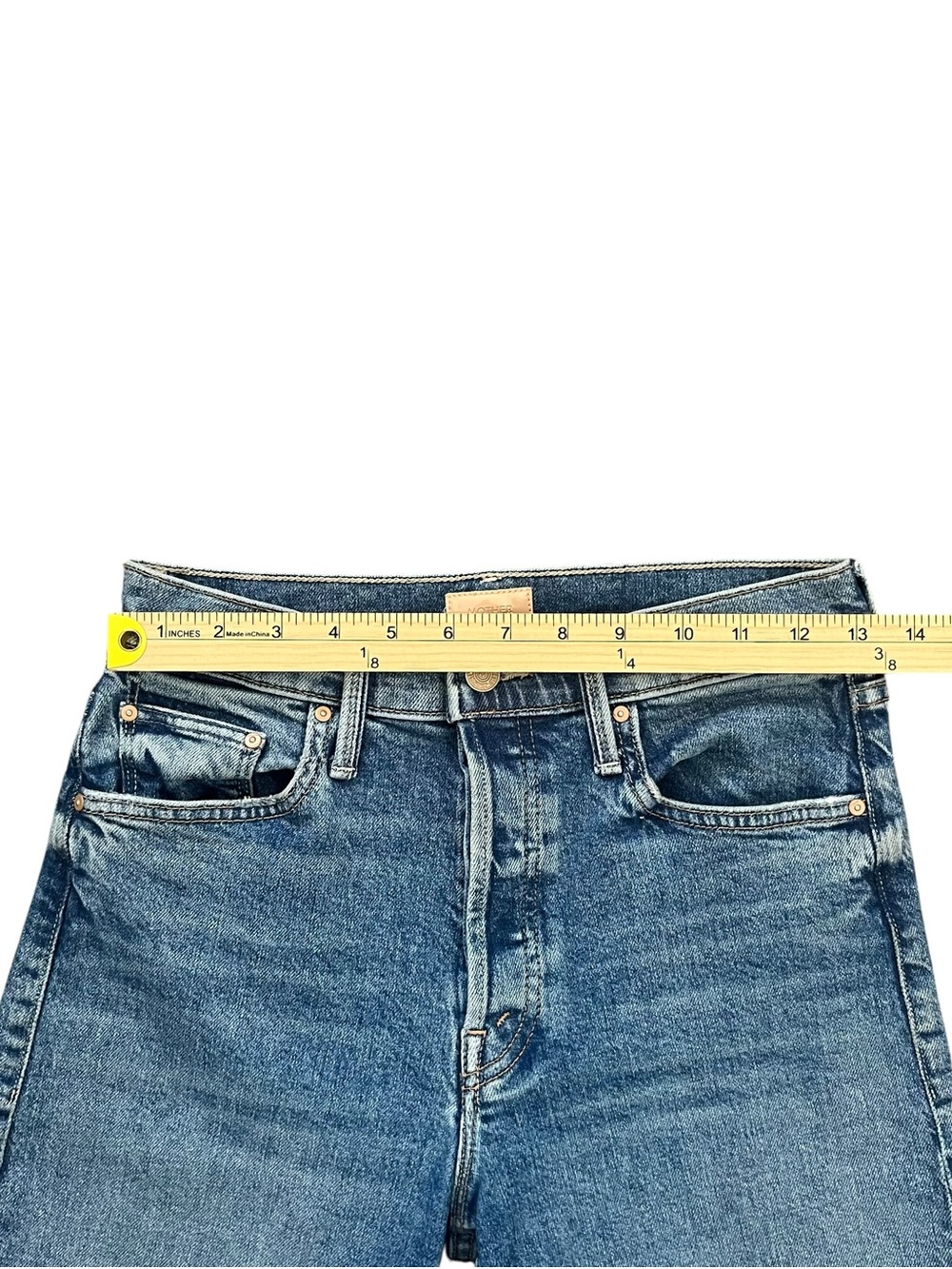 MOTHER The Tomcat Bermuda Short Fray Other Moods Denim Shorts Button Fly 26 - Picture 10 of 15
